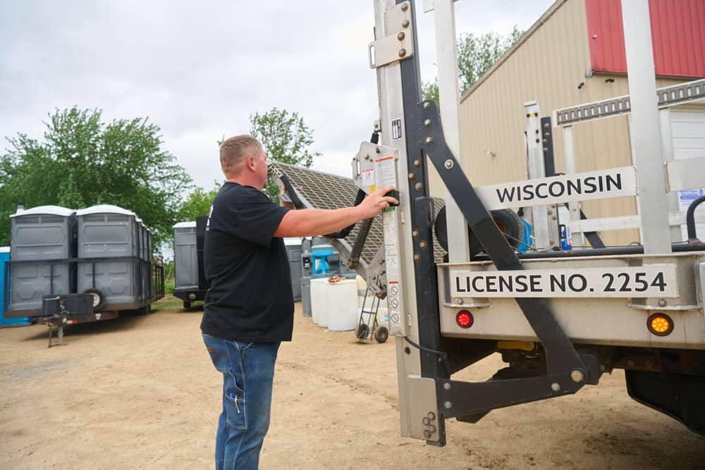 Chad operating truck lift